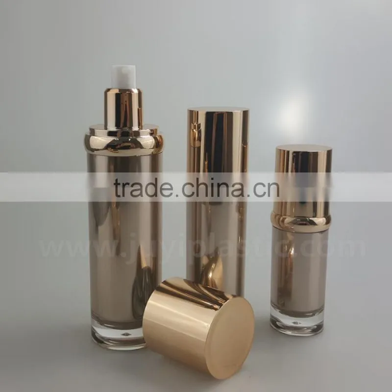 round shape cosmetic bottle and jars, acrylic bottle and face cream jars