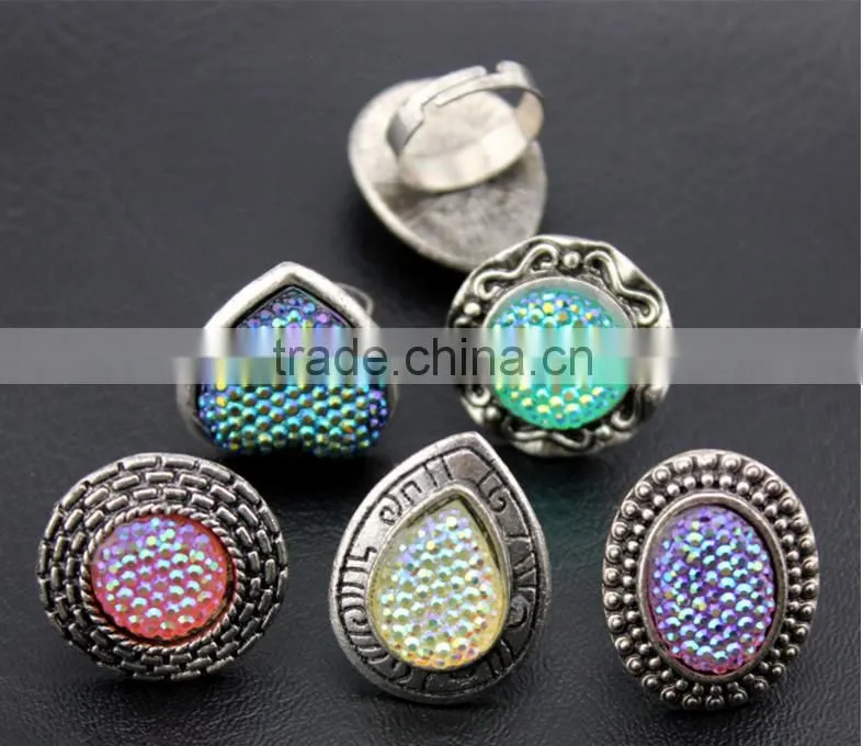 Wholesale candy color alloy resin opening rings