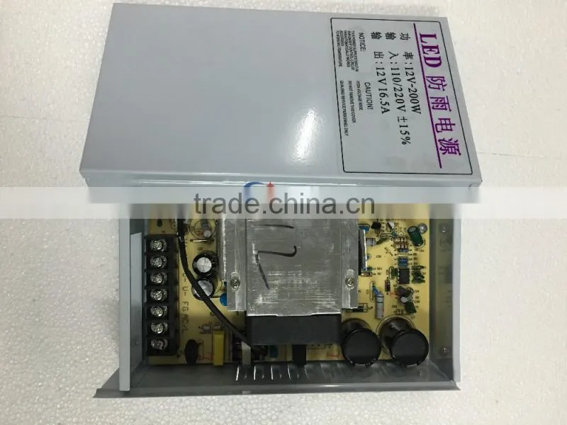 200W 12V Constant Voltage Rainproof LED Switch Mode Power Supply With CE RoHS