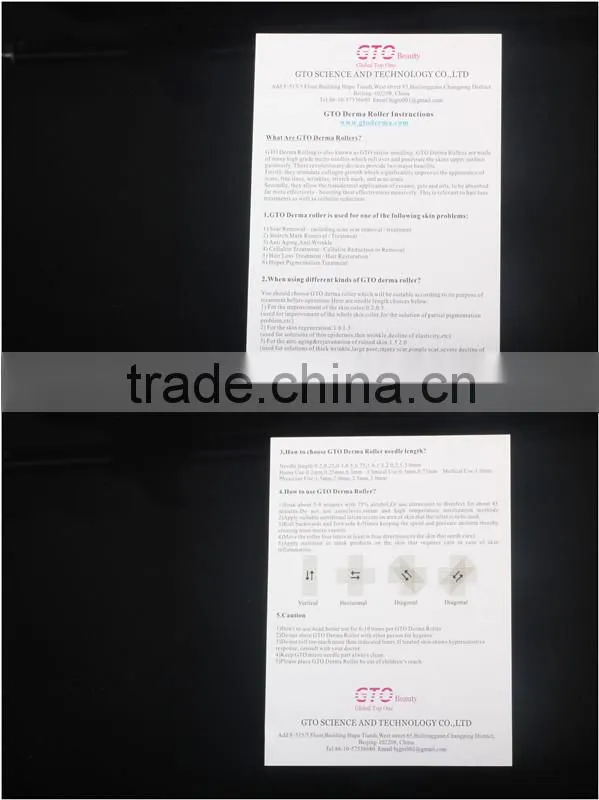 GTO brand Glad roller with 200pcs titanium needles GMT200T derma roller for hair treatment and skin care