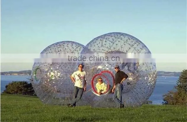 Air inflated ground/ water zorb ball for sale, giant zorb ball with lighting