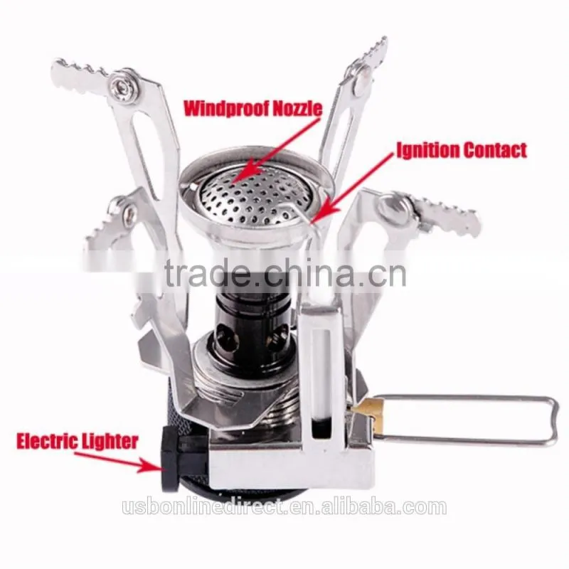Mini Stove Portable Outdoor Picnic Gas Stove Foldable Camping Stove Steel Ultralight Backpacking Canister