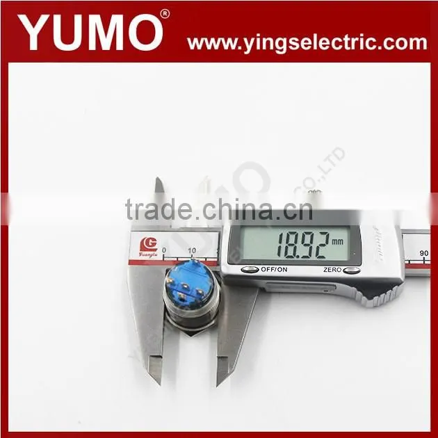 ABS19S-P22-E metal push button 19mm 12VDC momentary metal push button