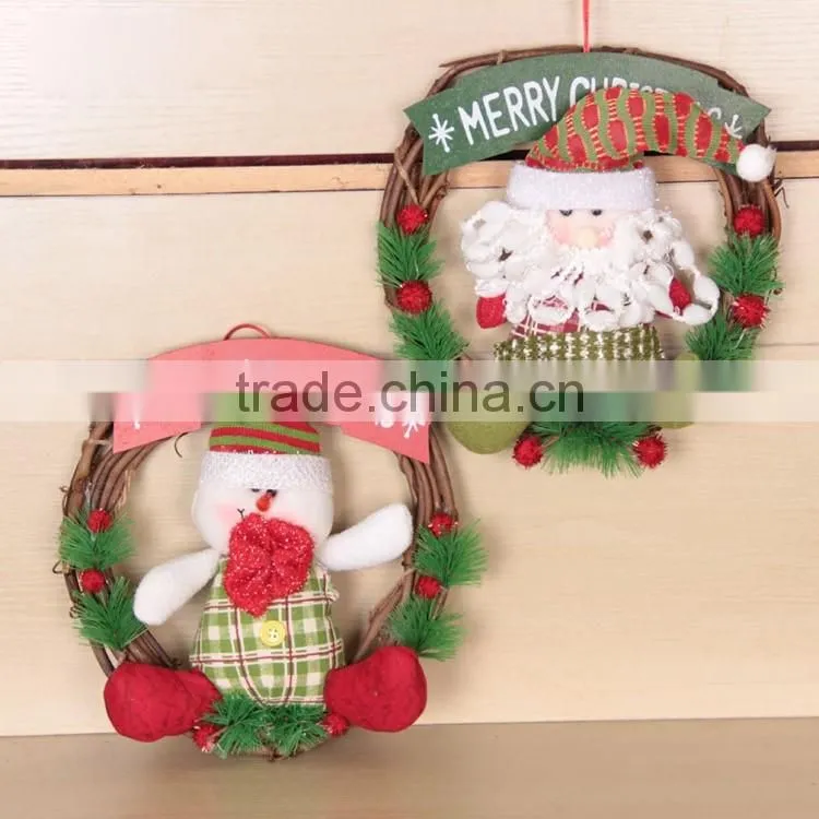 Door or wall decor hanging style wicker craft christmas wreath decorative
