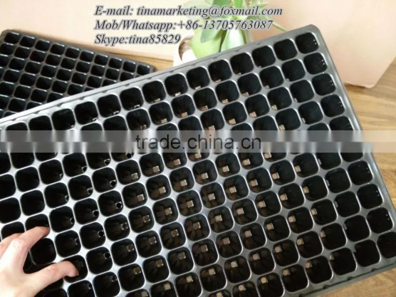 Not Coated Black PS Material Plastic Nursery Plant Seed Starting Tray 200 Cell,Plastic Seedling Germination Tray for Farm Using