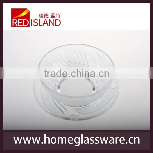 glass dish/plate and bowl set serving fruit & porridge