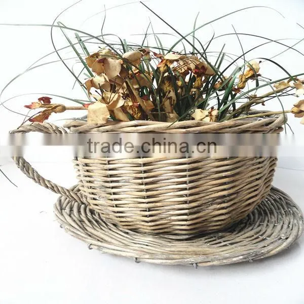 HOT 100%Handmade Natural hanging decorated flower girl baskets