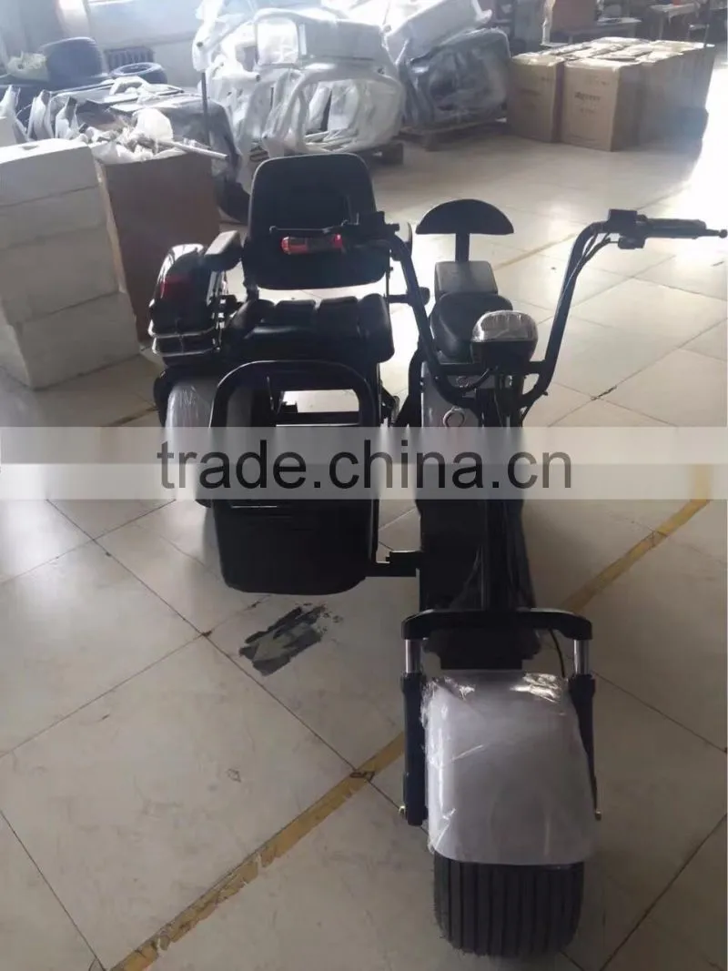 2017 Mini Citycoco 18*9.5 inch 3 Pneumatic Wheels Electric City Scooter City Coco Motor Cycle with 3 seats