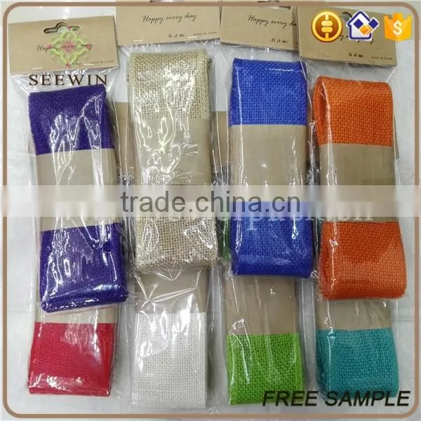 printed jute ribbon for deco and natural jute ribbon