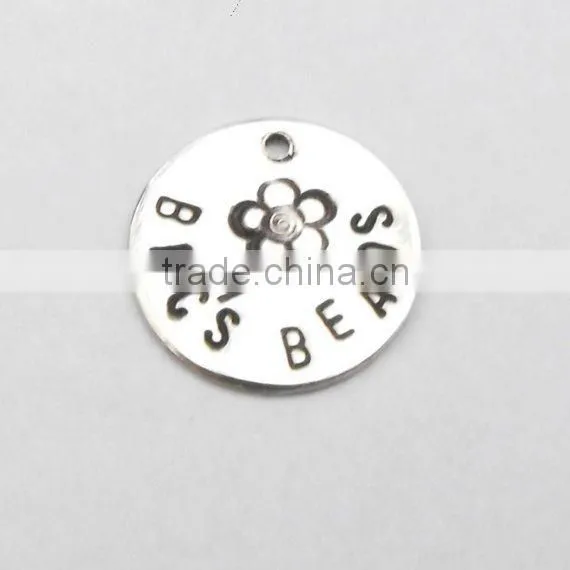 custom made oval engraved metal silver jewelry tags