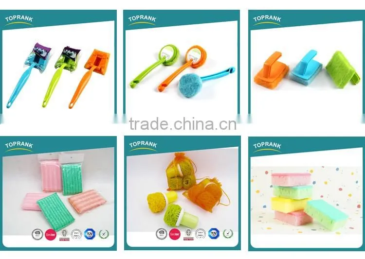 High Quality Colorful Kitchen Scrub Cleaning Dish Pot Sponge Scourer Sponge Scouring Pad With Handle