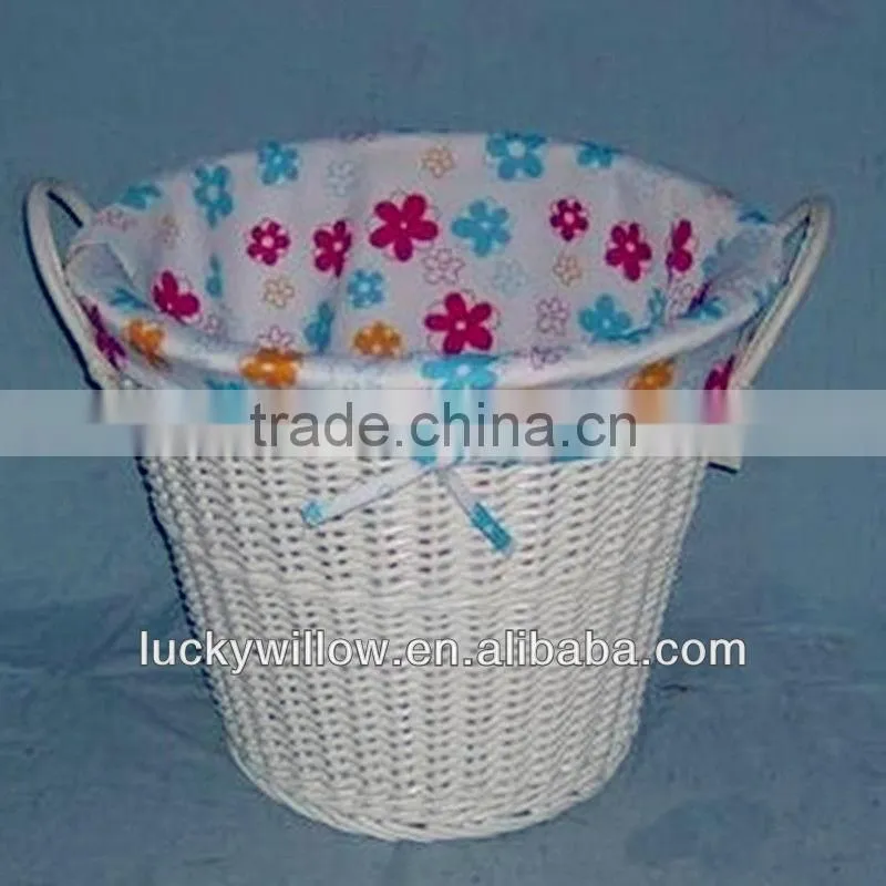 wholesale white wicker laundry basket with handle