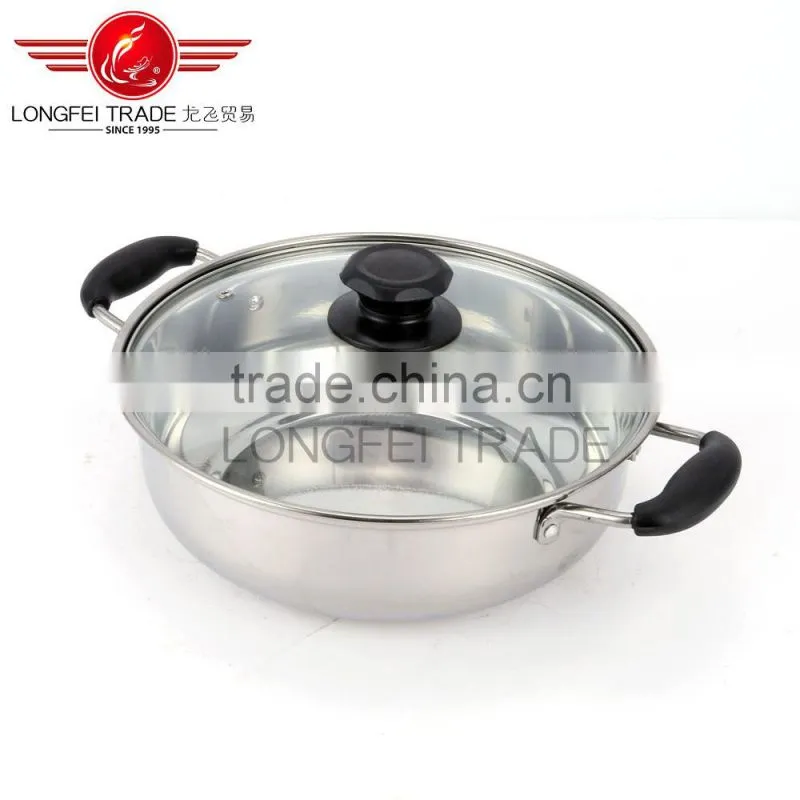 High quality 3pcs stainless steel pots set with glass cover
