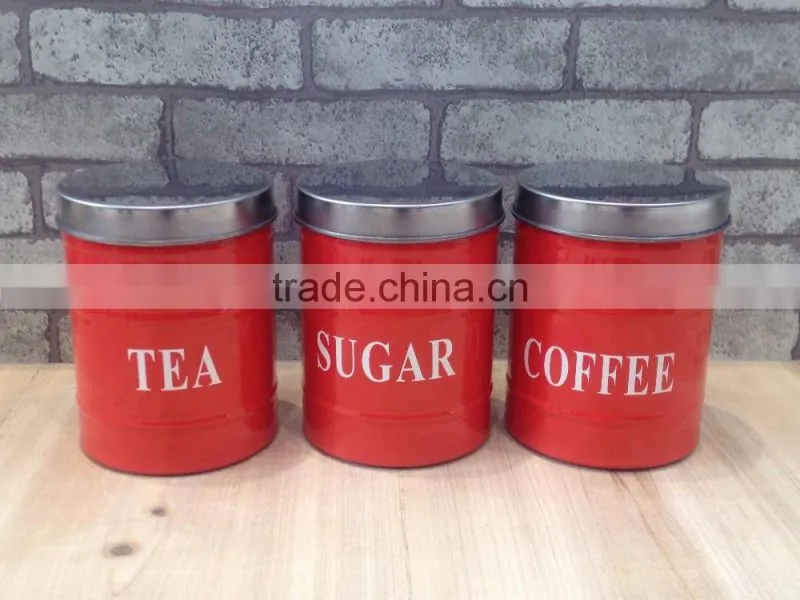 New Stylish Glossy Metal Sealed Coffee Tea Sugar Tin Canister