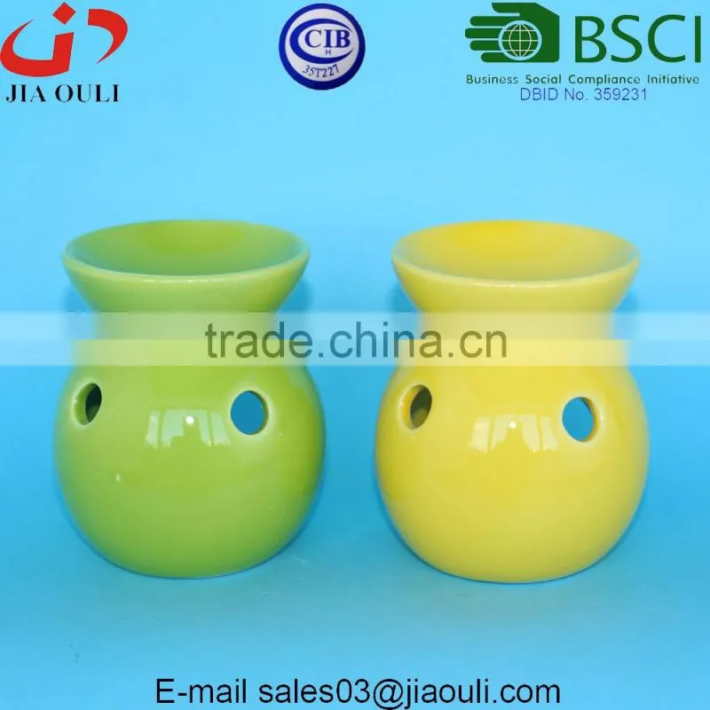 7.8cm Cheap small glazed Ceramic Essential oil burner different colors