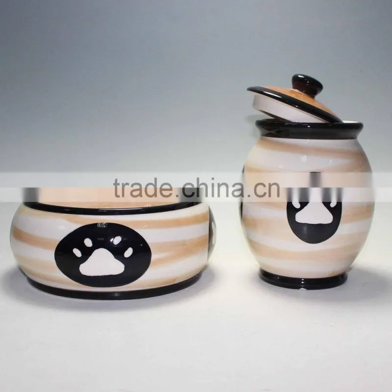 Hand painted cookie jar for doggy Ceramic Pet jar