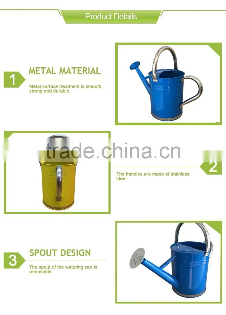 Garden Metal Watering Can Wholesale With Stainless Steel Handle