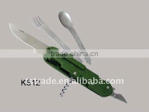 2014 Picnic multi pocket stainless steel barbecue tool set outdoor tableware(K9003-1)