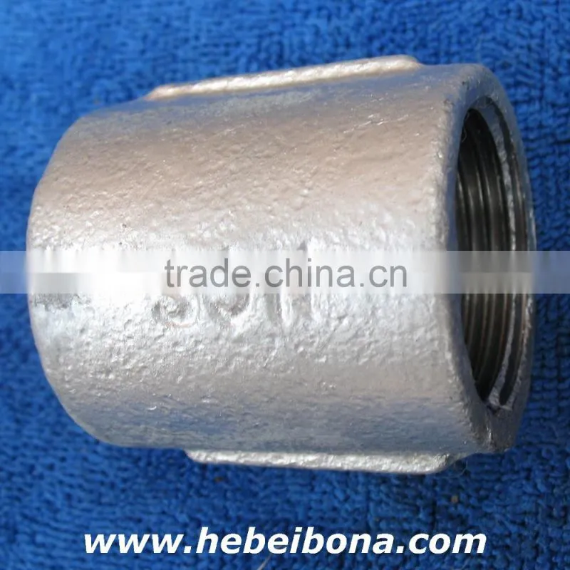 Baked galvanized Plain end malleable iron pipe fittings with BS threads