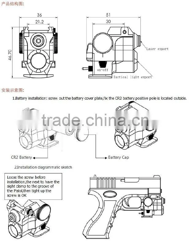 Super compact tactical subzero working green laser sight with 180 lumens CREE Q5 led laser flashlight