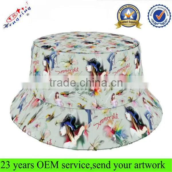 Wholesale Custom Flamingo Stylesh Bucket Hat/ Digital Printing Bucket Hat