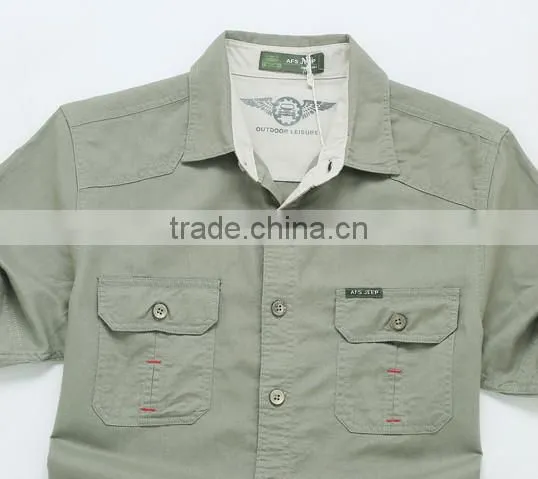 summer men shirt 2015 100% cotton half sleeve shirt outdoor shirt for men sports shirt