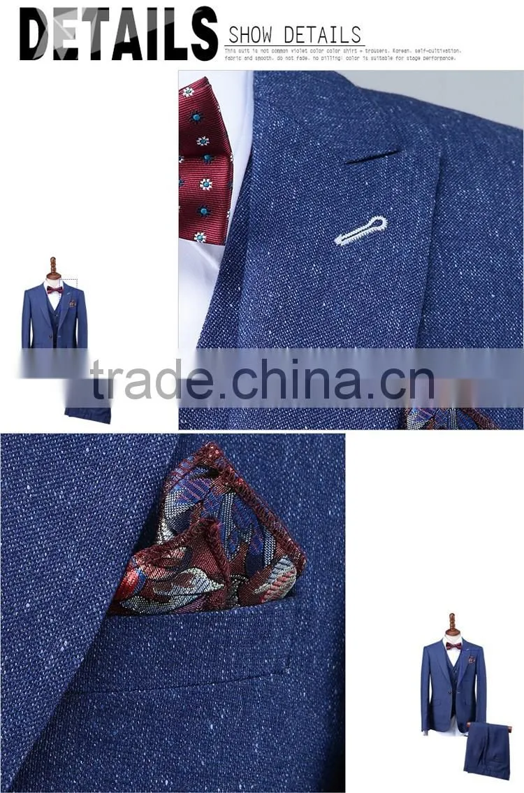 2016 latest design blue suit pant coat pant coat design men wedding suits pictures