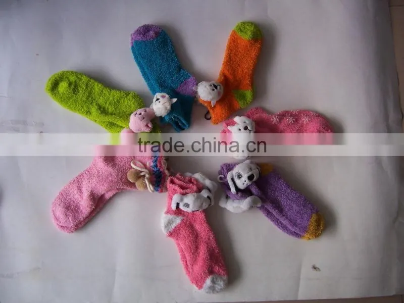 Chenille Socks Fluffy Socks Fresh Color Feather Socks for children