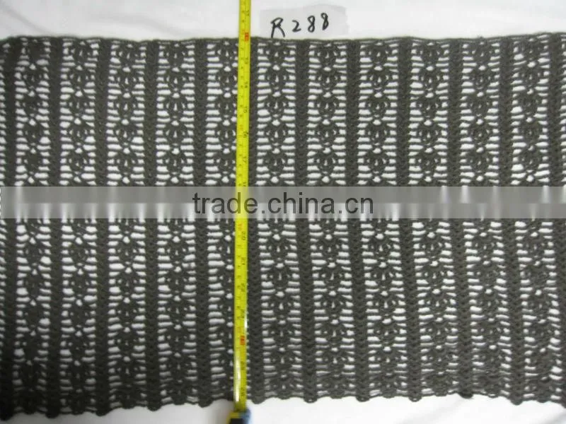 machine made cotton crochet flower fabric