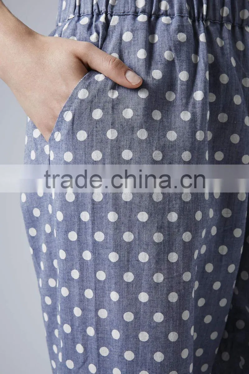 Dot all over printed cotton pyjamas women