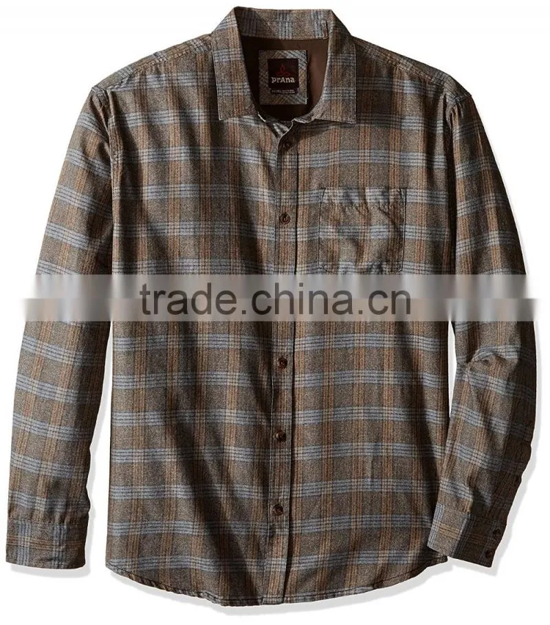 cheap wholesale 100% cotton Red flannel plaid Shirts for men