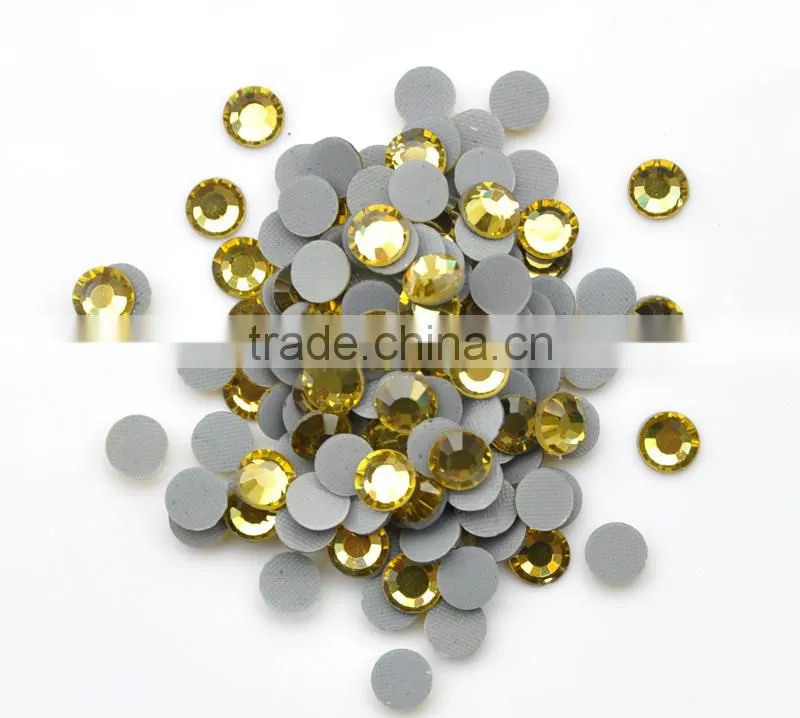 crystal glass DMC Hot Fix Rhinestones with Strong Glue in Jonquil