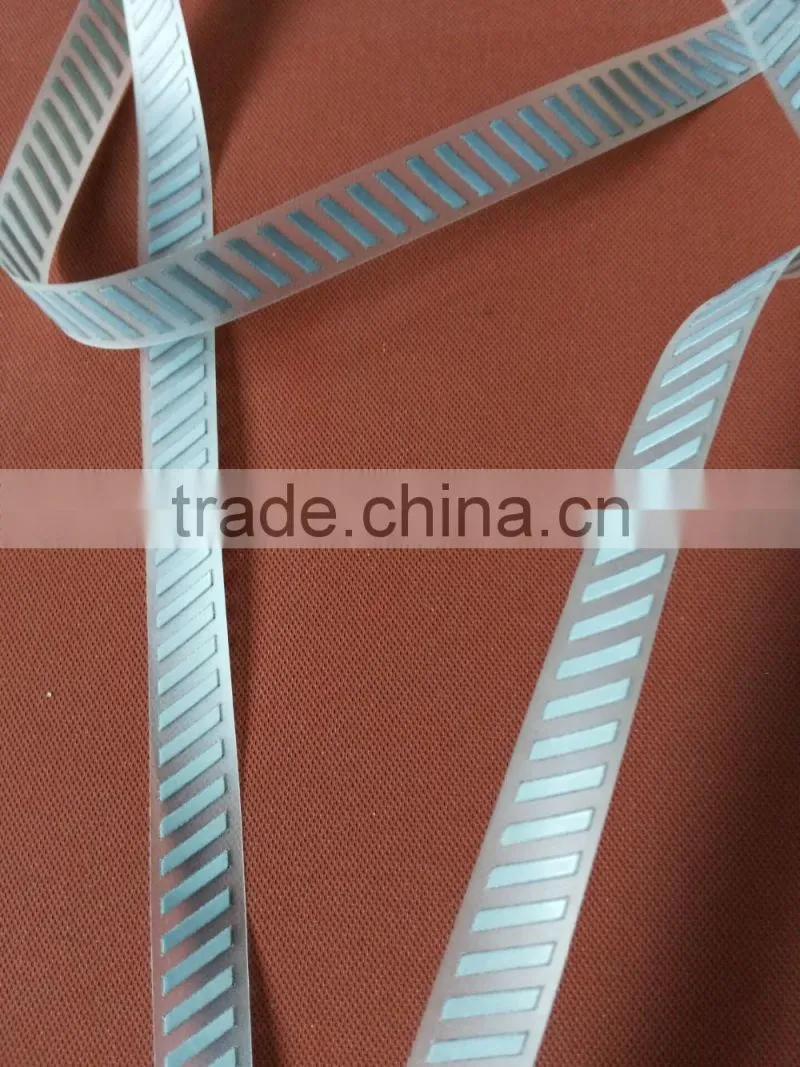 hi vis Heat Transfer Reflective Segmented PET film laser Tape Iron on Fabric / bags
