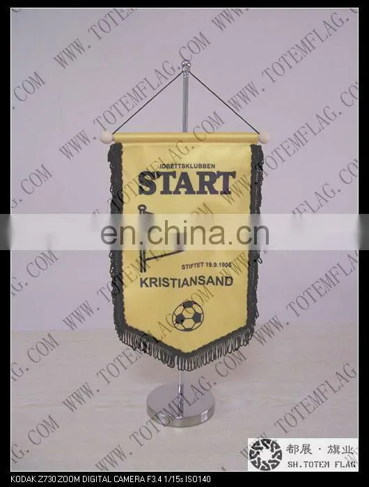 Digital Printing Satin Table Flag with Stainless Steel