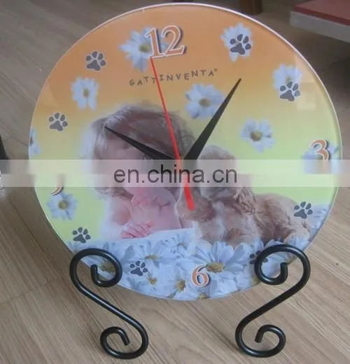 sublimation white coating tempered glass clock