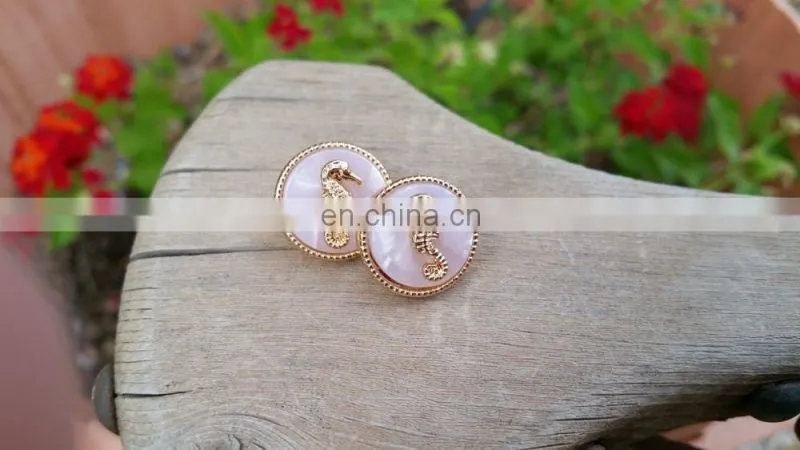 Summer seahorse starfish and anchor tortoise shell stud earrings