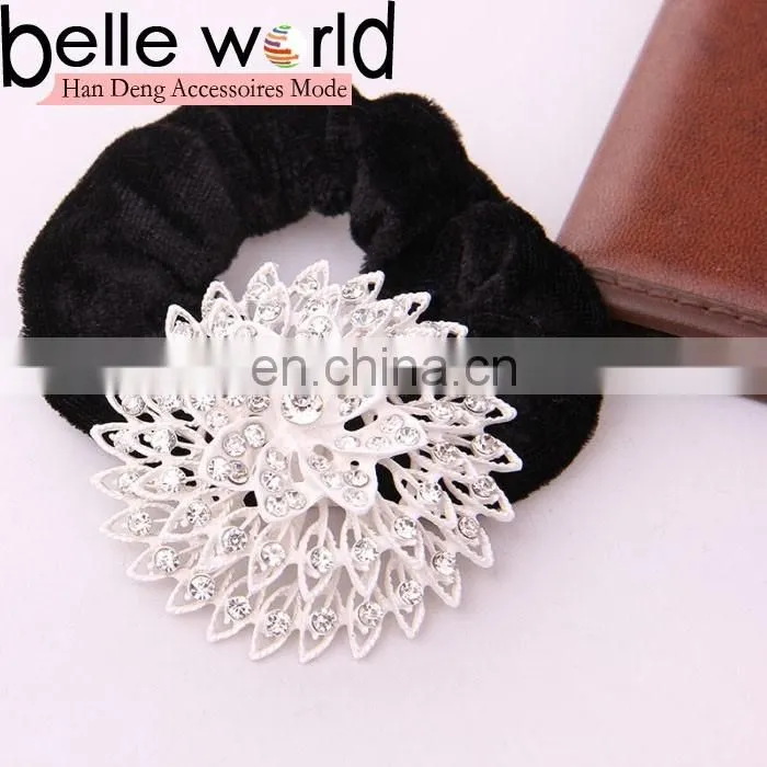 Grace Ladies Flower Crystal Rhinestone Ponytail Holder