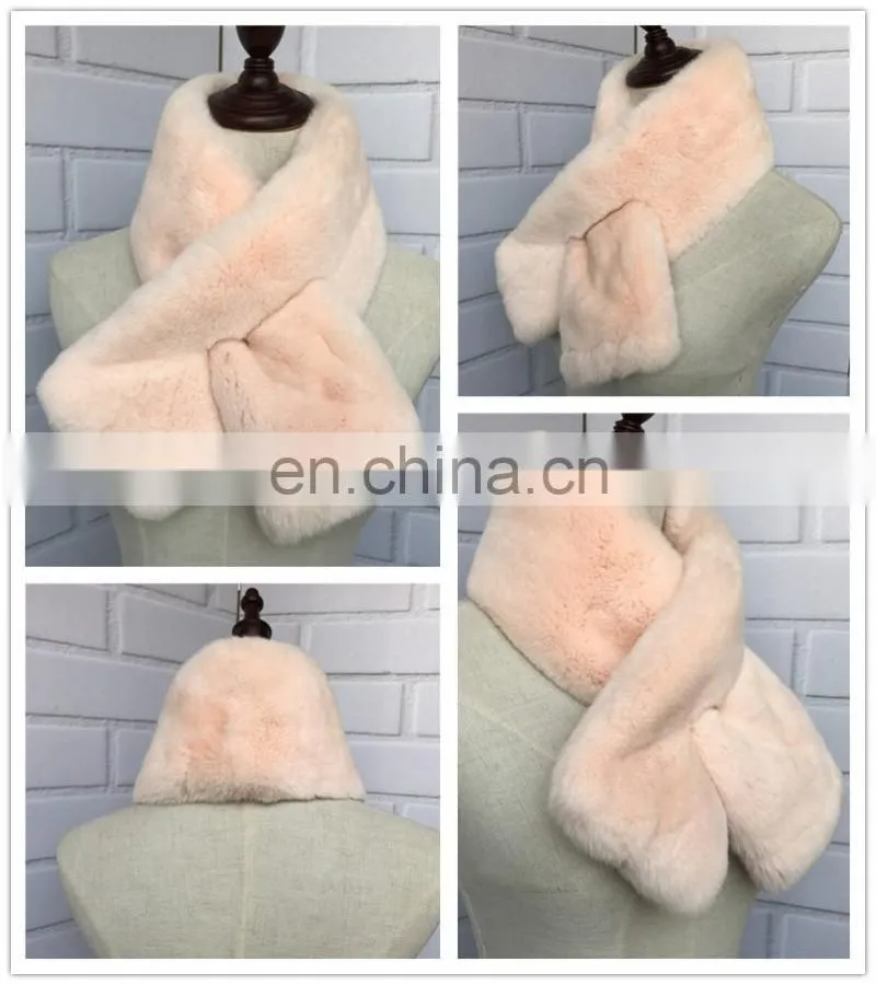 2016 Winter Women Real Rabbit Fur Scarf Wholesale / Scarf Factory China