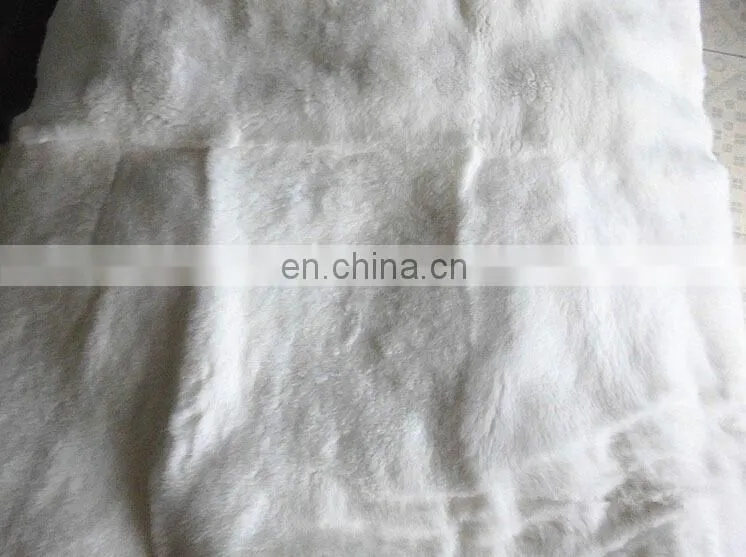 Thick and soft raw or dyed color real rabbit fur blanket