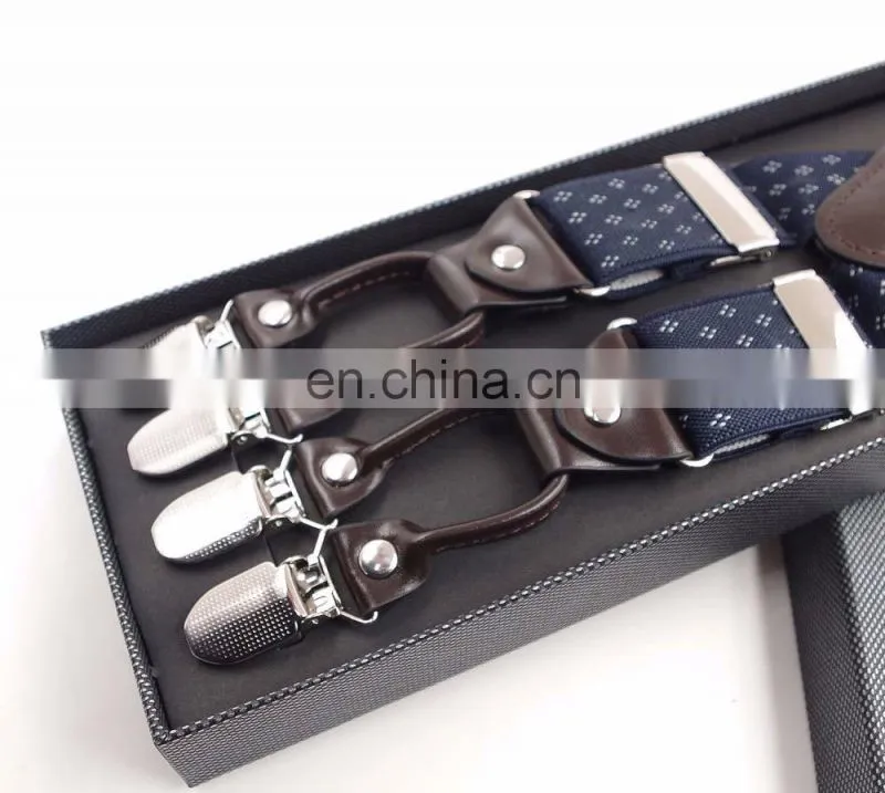 wholesale adult 6 clips men's jacquard suspenders more colors available