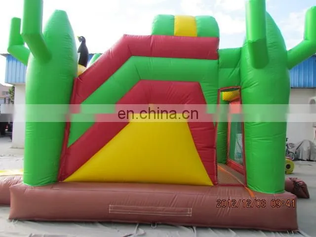 Attractive Inflatable jungle bouncy castle with slide ,inflable bouner/inflatable combo