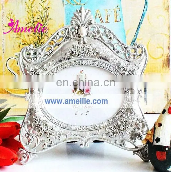 A0123 wholesale resin Classic European Style silver picture frame 6*4