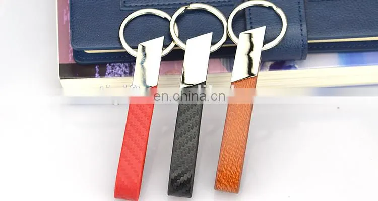 Custom logo metal and leather key chain