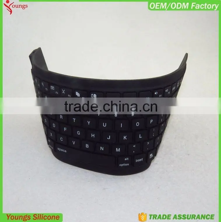 2016 Flexible Folding Silicone Rubber Wireless bluetooth Keyboard for PC Laptop iPad