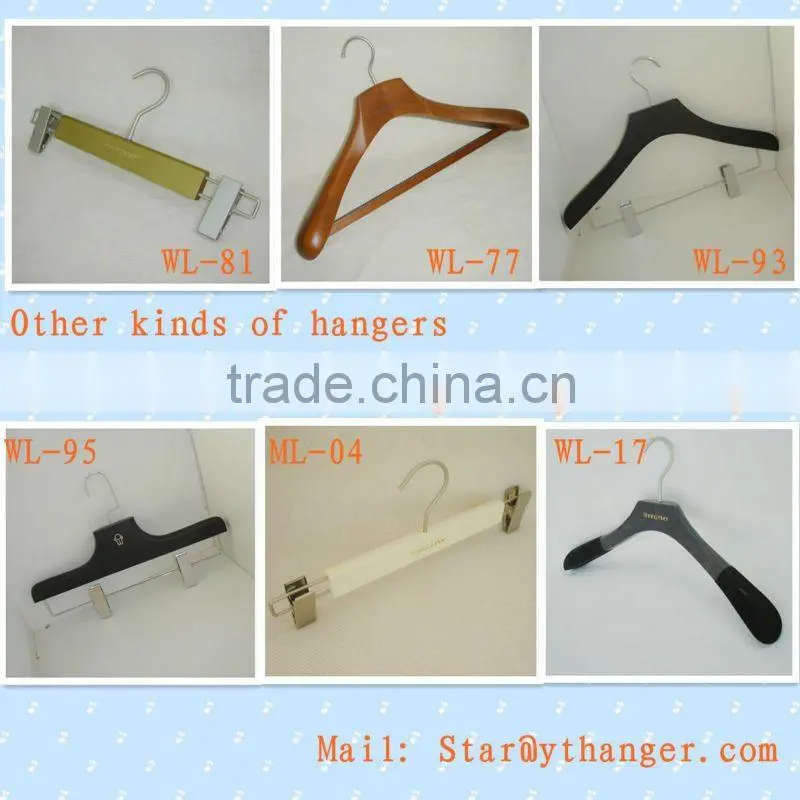 WL-166 wooden hanger with non-slip hanger strips