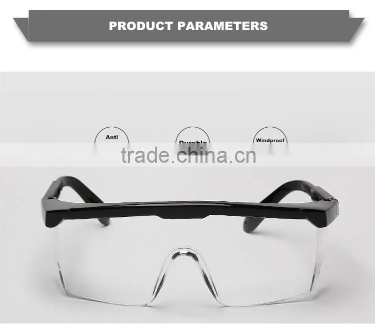 New 2016 black frame trendy glasses clear HD vision safety work glasses painting printing anti-splash goggles against radiation