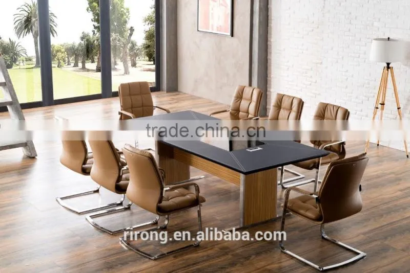 Modern design customized steel wood leather conference table