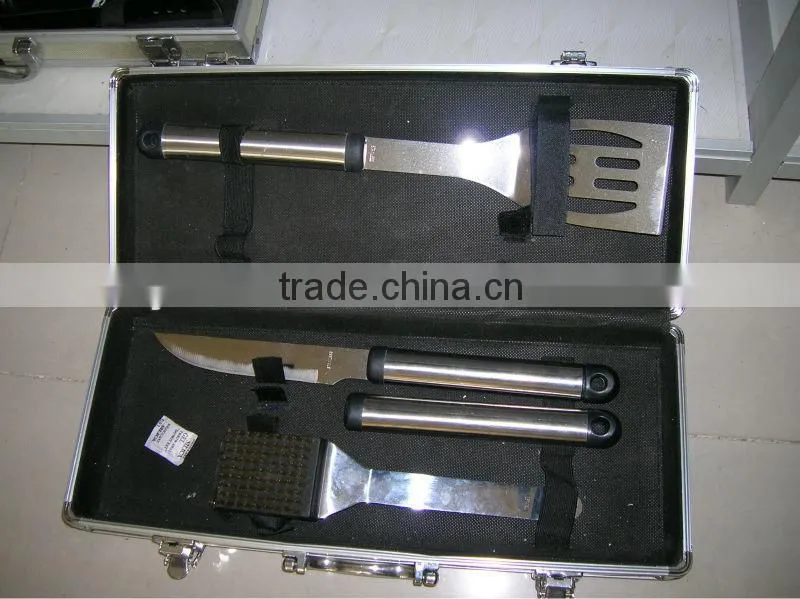 22pcs stainless steel barbeque tools set with alum case