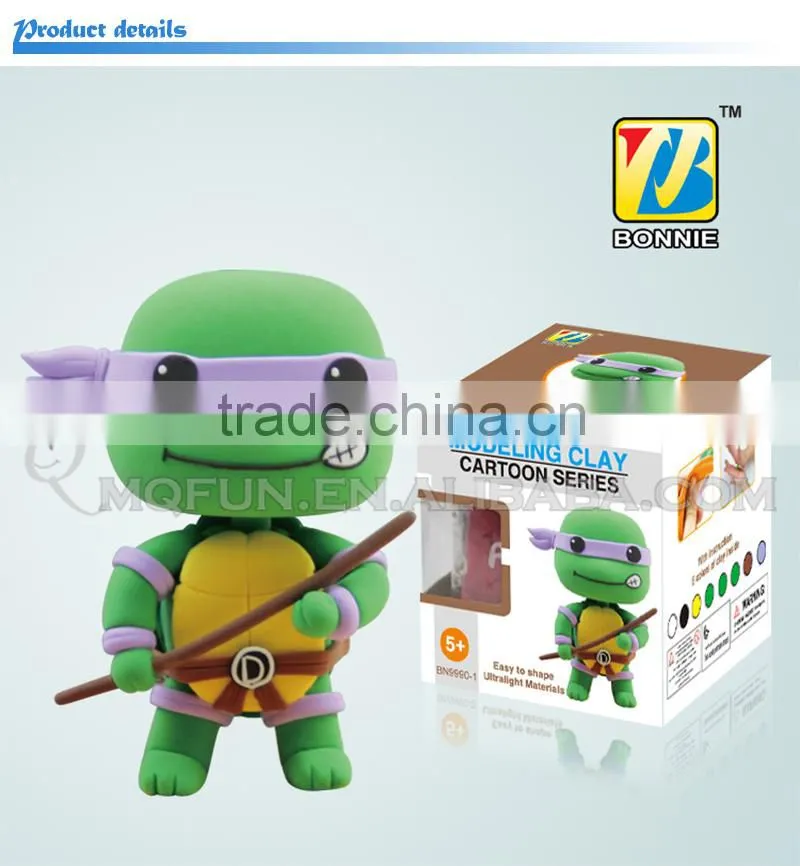 Mini Qute Bonnie kawaii boys Anime Ninja Turtle Donatello DIY cartoon building block plasticine clay educational toy NO.BN9990-1