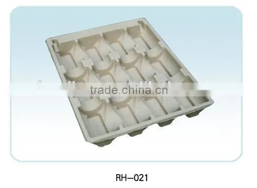 eco-friendly molded pulp tray for beverage